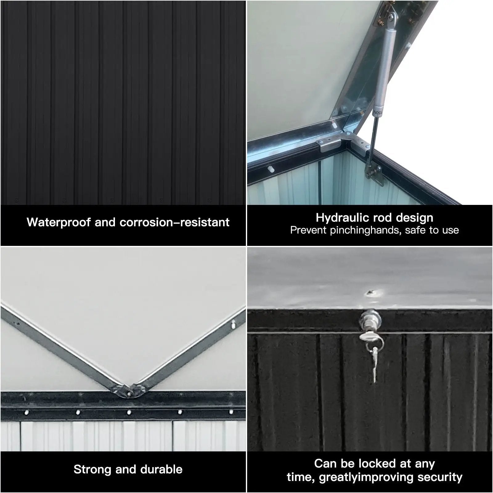 Out Door Metal Storage Box Store Medium - Black by Unique Piece Furniture