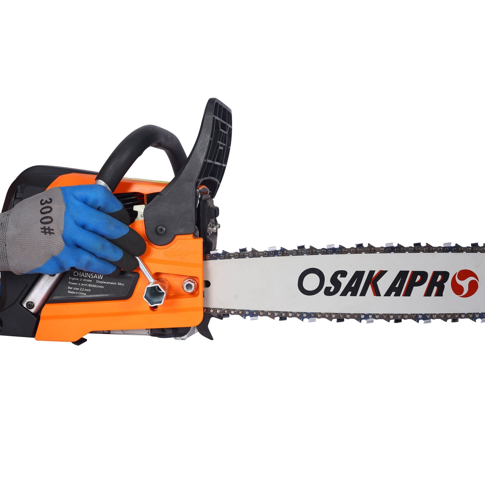 High Performance 22" 58Cc Gasoline Chainsaw For Trees And Wood Cutting Epa Compliant - Orange by HouseOfZazla