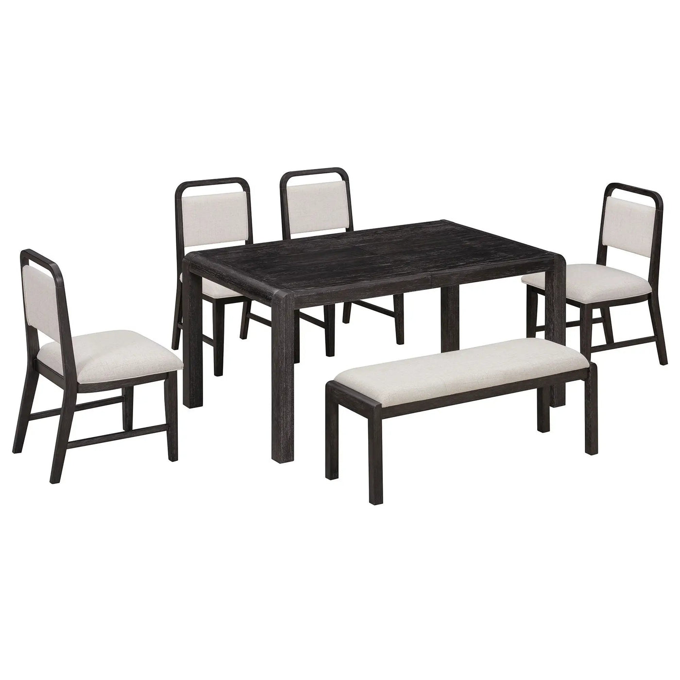 Extendable Dining Table Set With 4 Upholstered Chairs And 1 Bench by HouseOfZazla