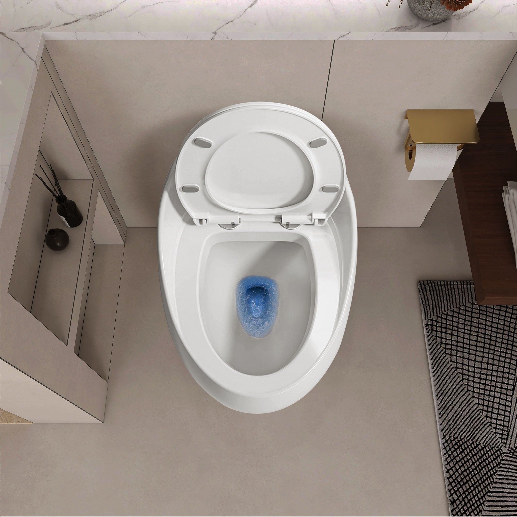 Modern Egg Shape Toilet 1.28 Gpf Single Flush Ceramic by HouseOfZazla