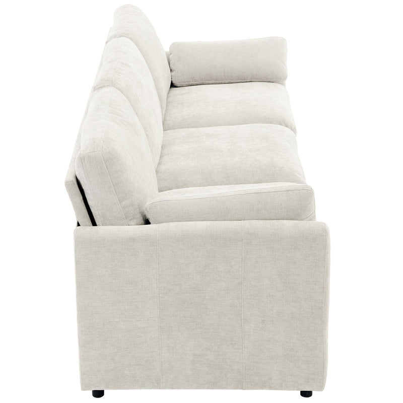 Cozy Upholstered 3-Seater Sofa with Plush Double Cushion and Ergonomic Design by BLAKHOM