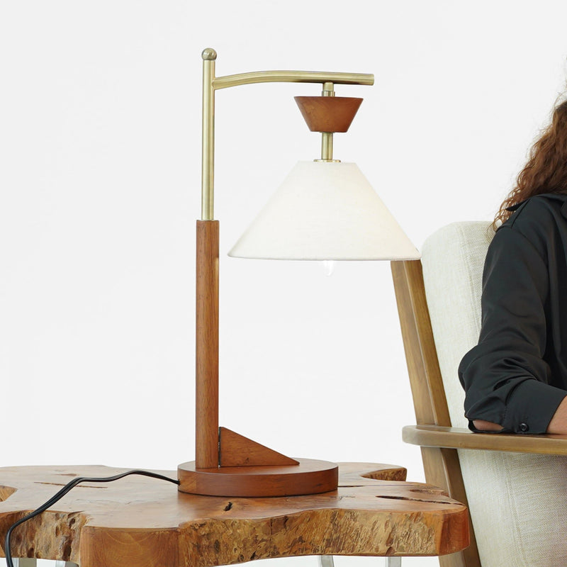 Nightstand Desk Lamp With Cone Shade For Eye Protection - Brown by HouseOfZazla
