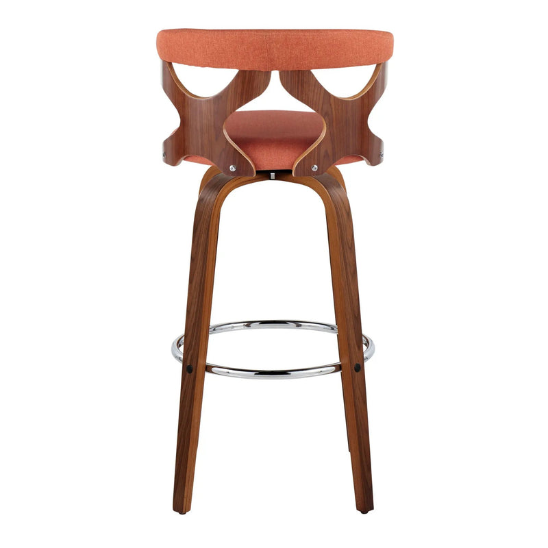 Gardenia - Mid Century Modern Fixed Height Barstool With Swivel With Round Footrest (Set of 2) by Unique Piece Furniture