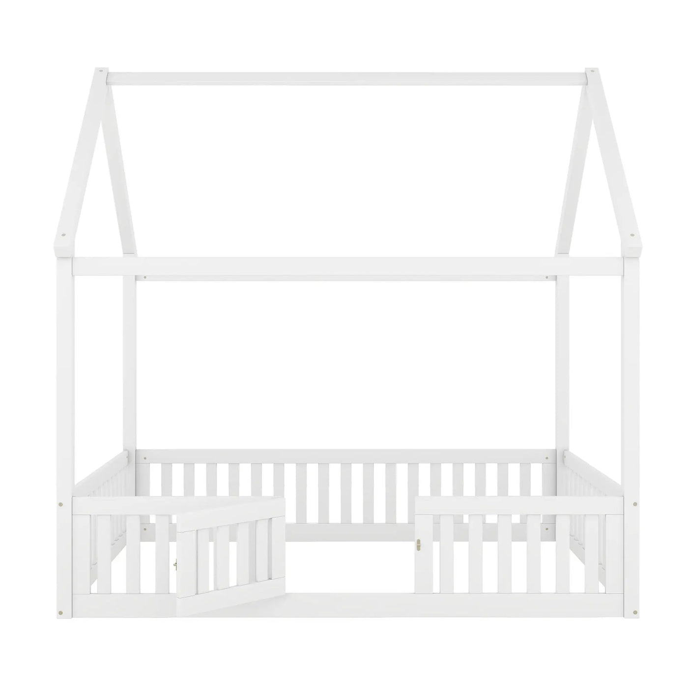 Wood House Bed With Fence And Door by HouseOfZazla