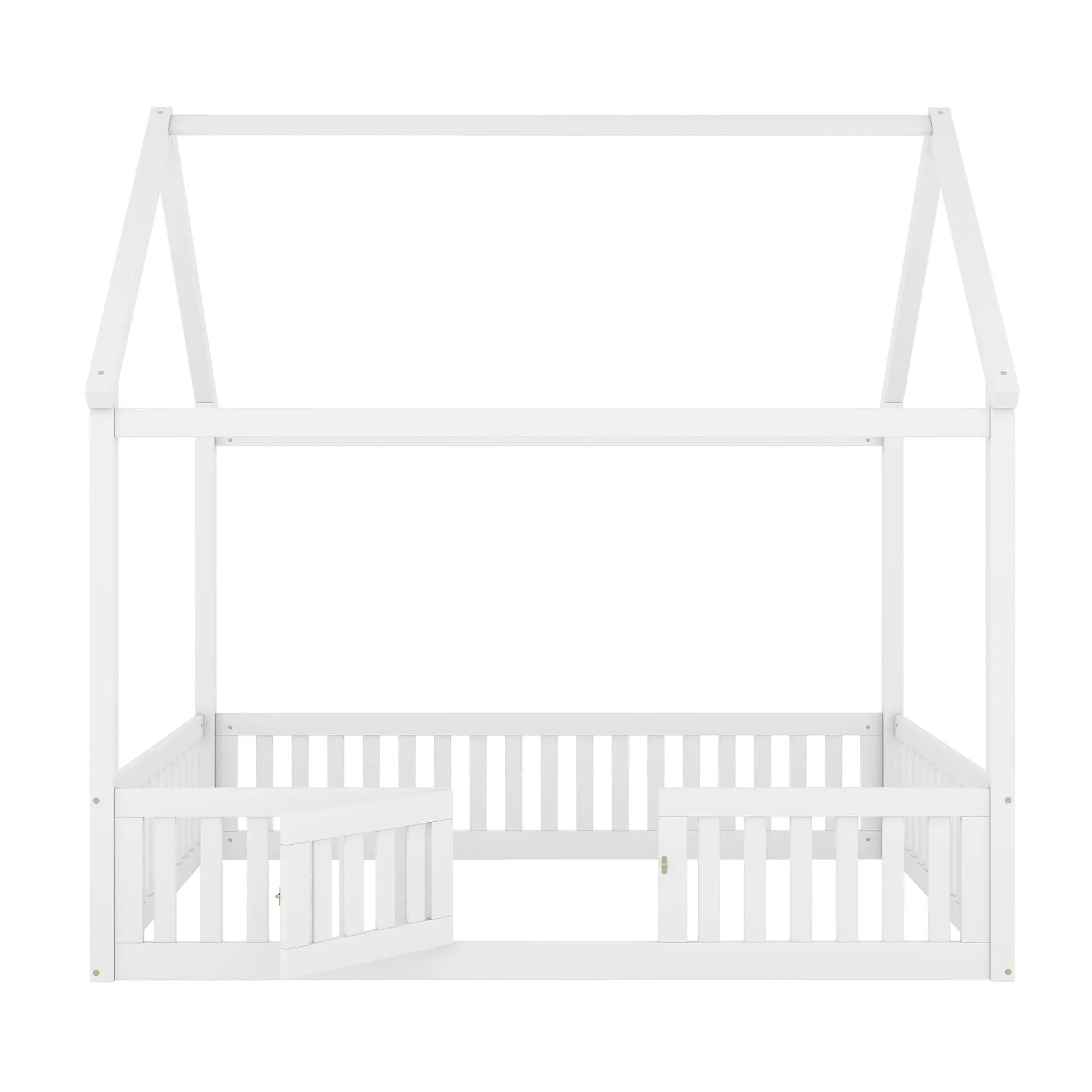 Wood House Bed With Fence And Door by Unique Piece Furniture