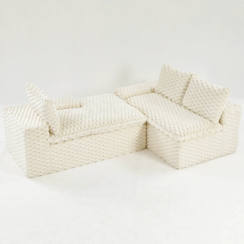 Modular Sofa, Convertible Twin Seat With Chaise Lounge by HouseOfZazla