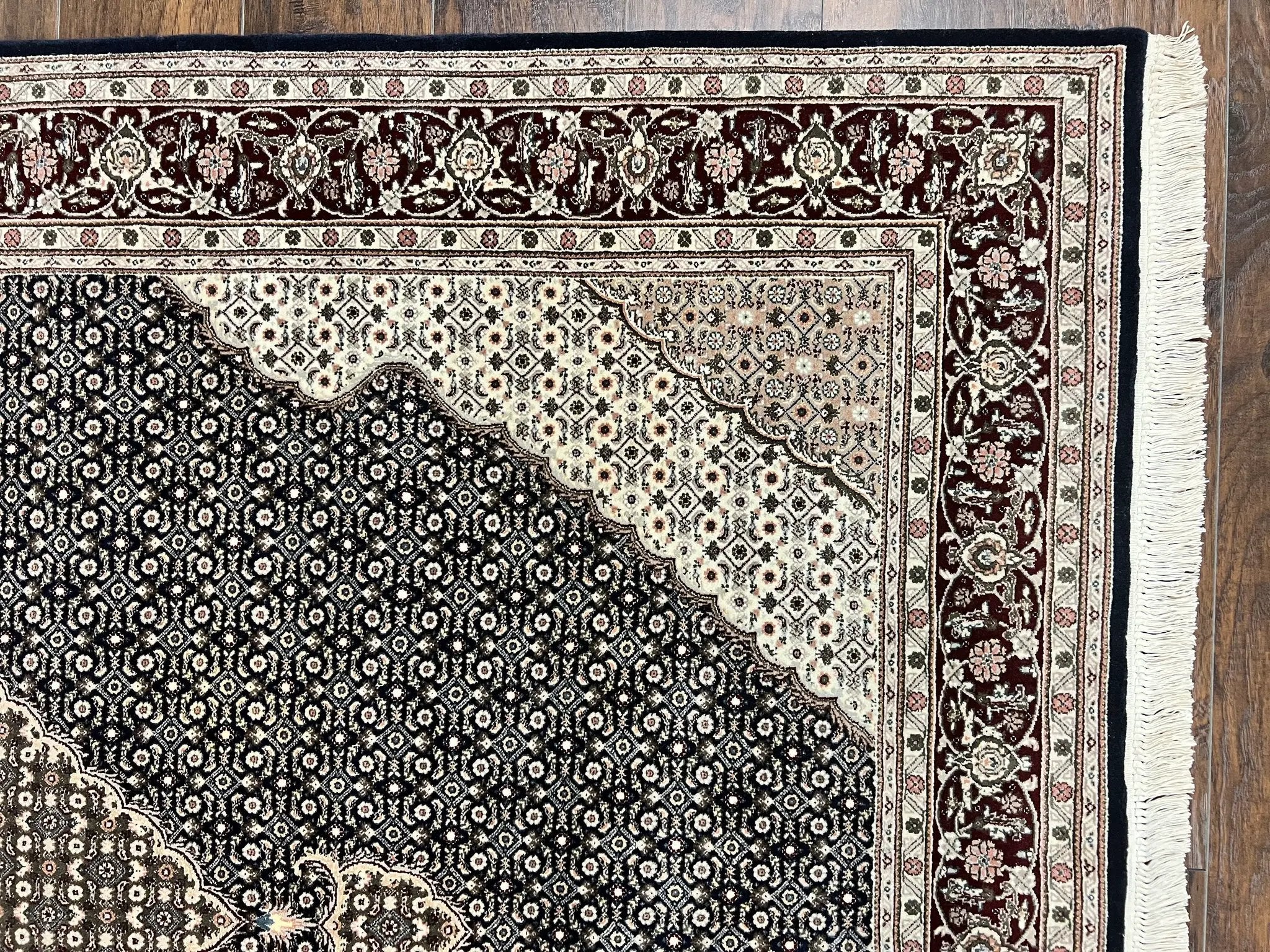 Sino Persian Rug 6x9, Herati Pattern, Vintage Handmade Hand Knotted Wool Oriental Carpet, Fine 6 x 9 Rug, Traditional Rug, Dark Blue Rug by Jewel Rugs