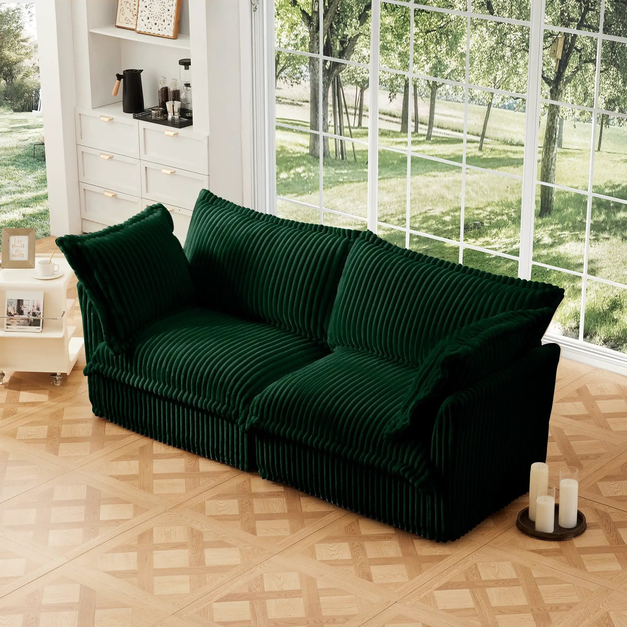 Modern Slipcovered 2-Seat Sofa Couches for Living Room by HouseOfZazla