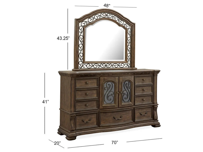Durango - Shaped Mirror - Willadeene Brown by Unique Piece Furniture