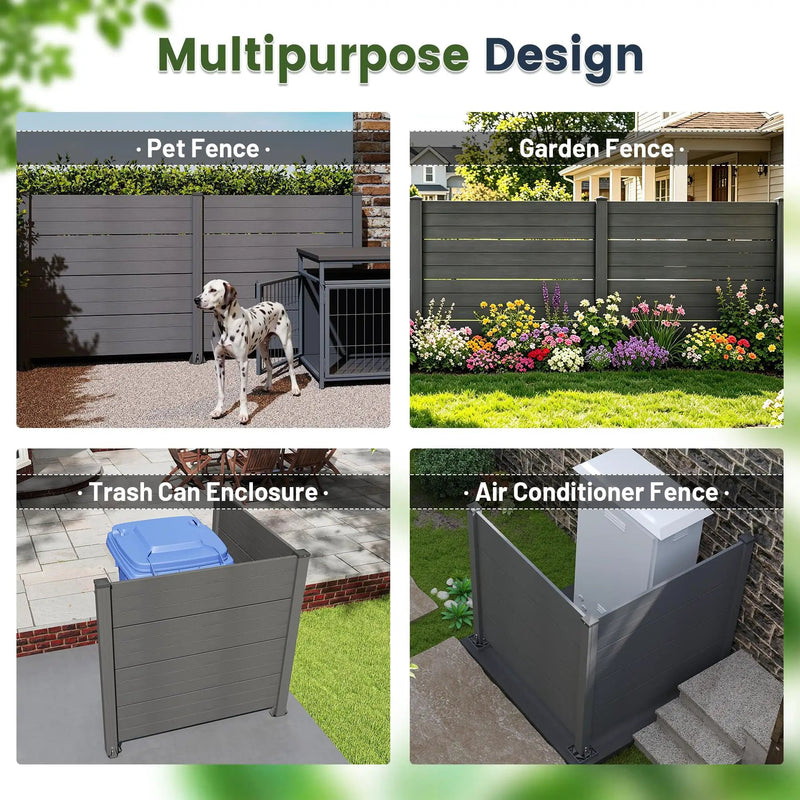50" W x 49" H Outdoor Privacy Screen, Air Conditioner Fence, All-Weather Vinyl Privacy Fence Screens with Aluminum by HouseOfZazla