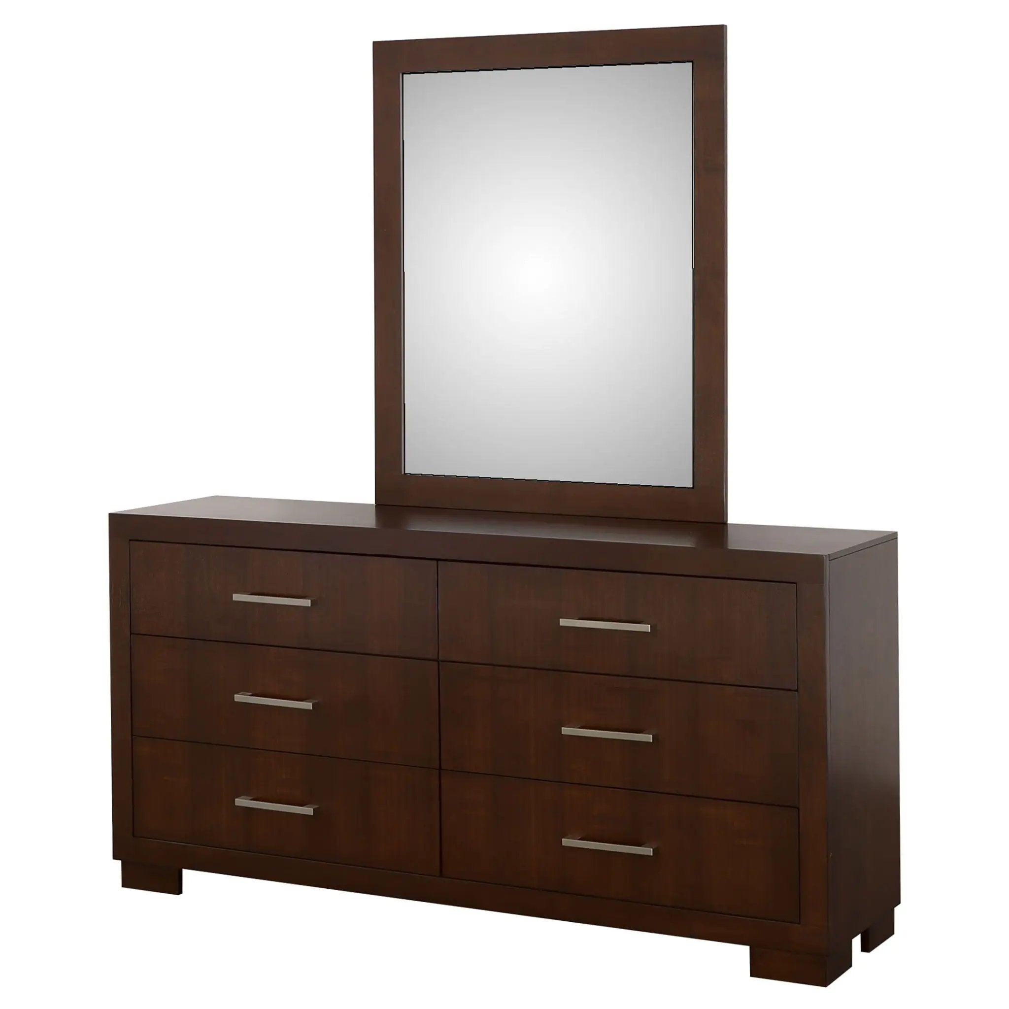 Jessica 6-drawer Dresser with Mirror Cappuccino by Unique Piece Furniture