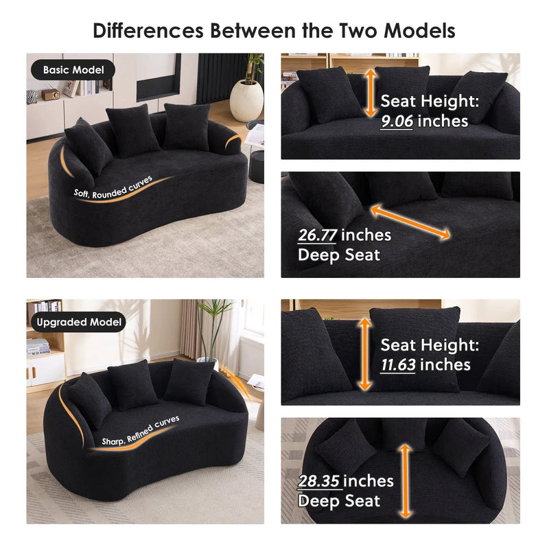 LY-049S Curved Modern Boneless Sofa Loveseat by HouseOfZazla