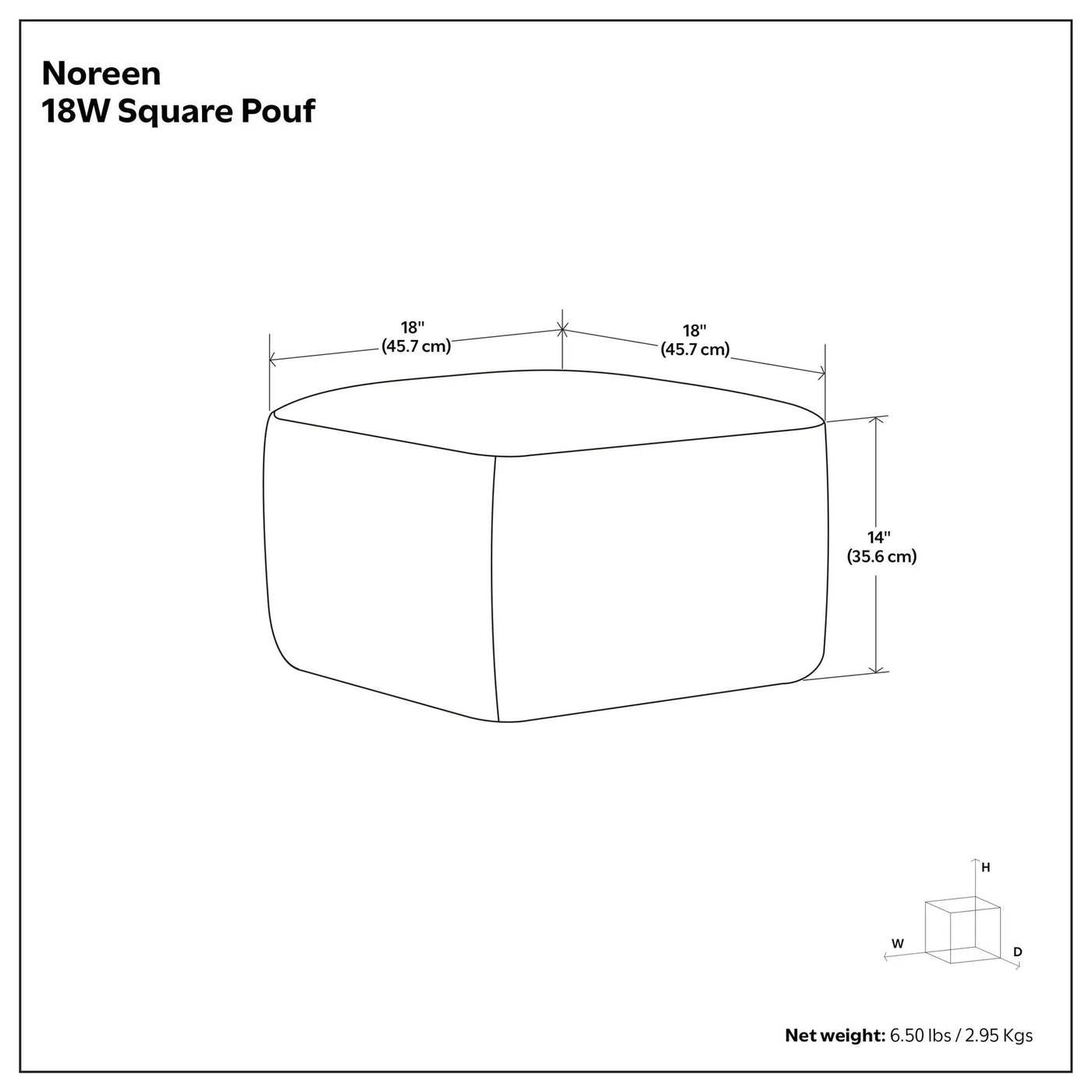 Noreen - Upholstered Square Pouf by Unique Piece Furniture