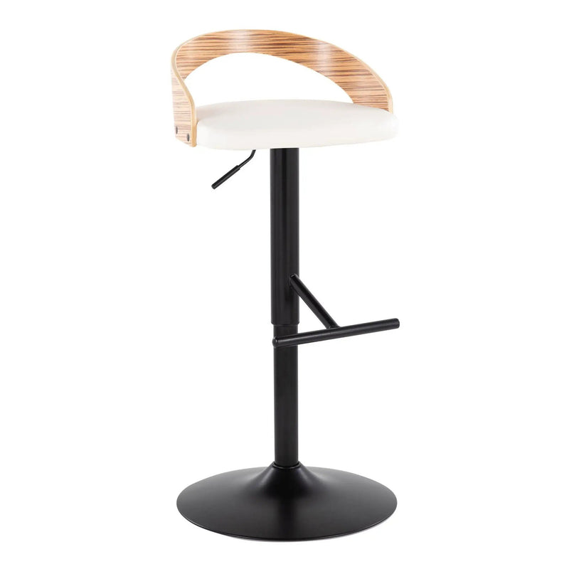 Grotto - Contemporary Adjustable Barstool With Swivel & Straight T Footrest (Set of 2) by Unique Piece Furniture