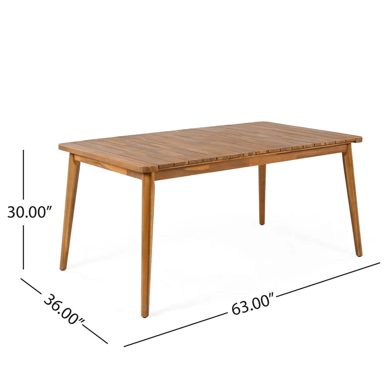 5-Piece Acacia Wood Outdoor Dining Set, Patio Table & Chairs with Removable Cushions by HouseOfZazla