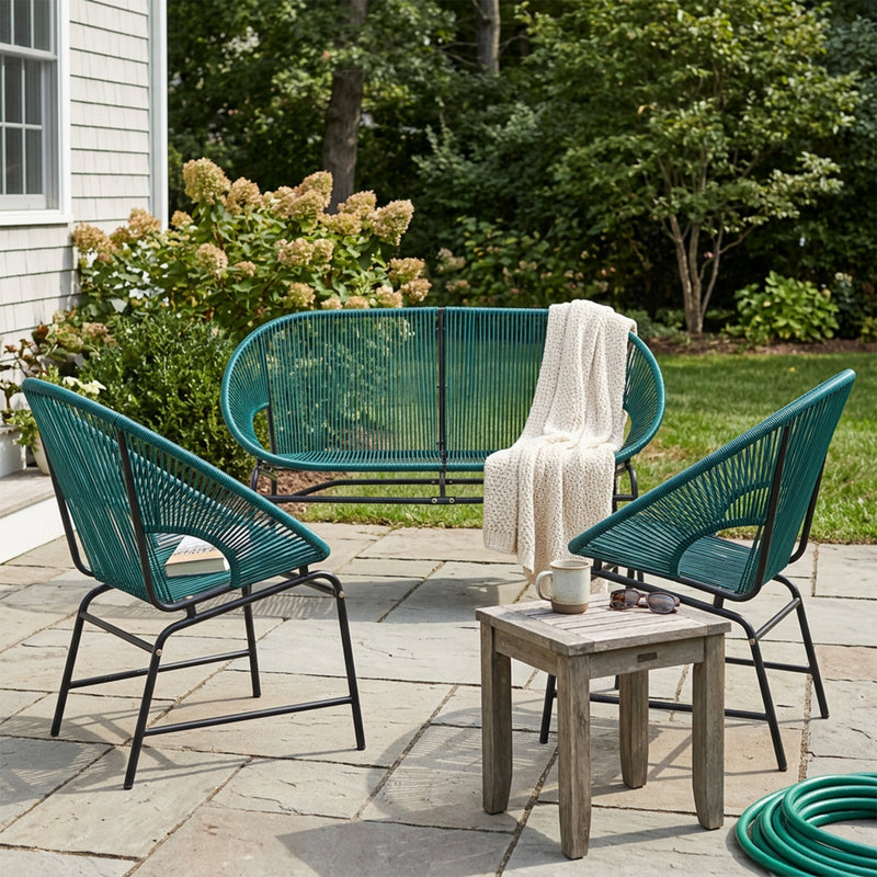 Nusa Outdoor Patio Wicker 3-Piece Chat Set by HouseOfZazla