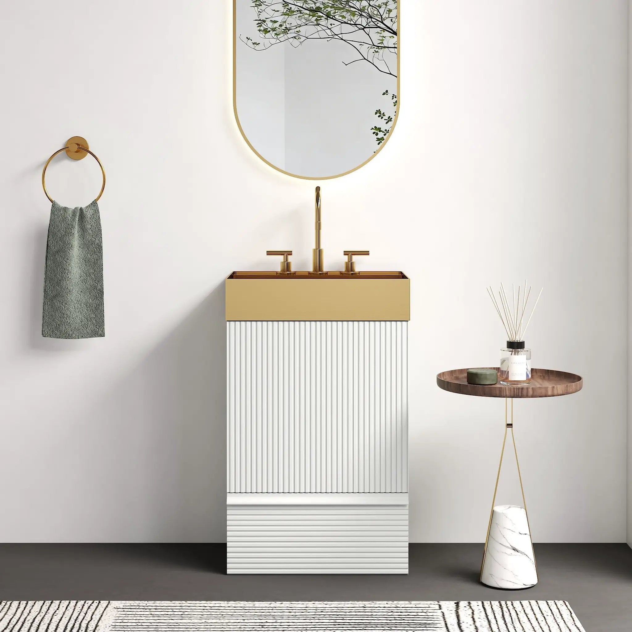 Gada 20" Striped Velvet Bathroom Vanity by HouseOfZazla