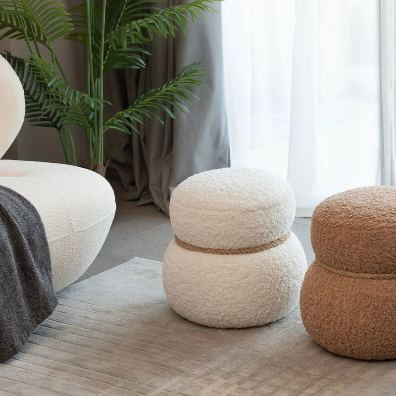 Snowman Stool With Cushion And Solid Wood Frame by HouseOfZazla