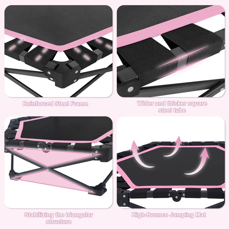42" Foldable Mini Trampoline with Adjustable T-Bar by HouseOfZazla