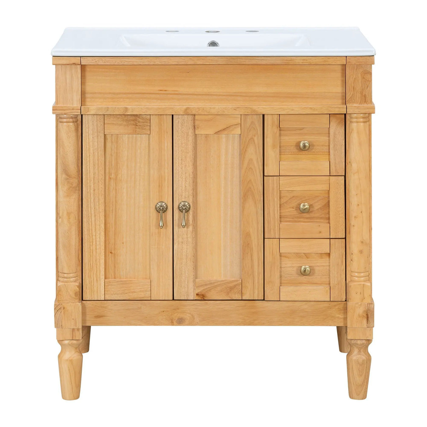 Modern Bathroom Vanity With Ceramic Sink, Soft Close Doors, Adjustable Shelves by Unique Piece Furniture