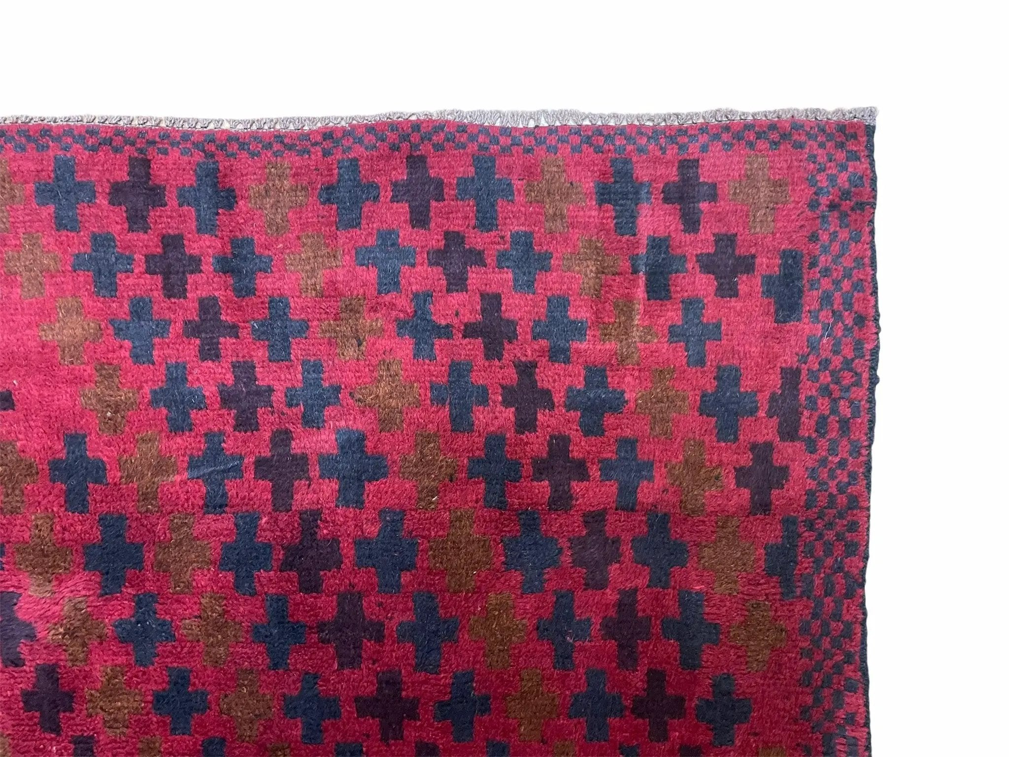 2' 10" X 4'8" Vintage Handmade Tribal Wool Rug Balouchi Rug Afghan Rug Red Beige by Jewel Rugs