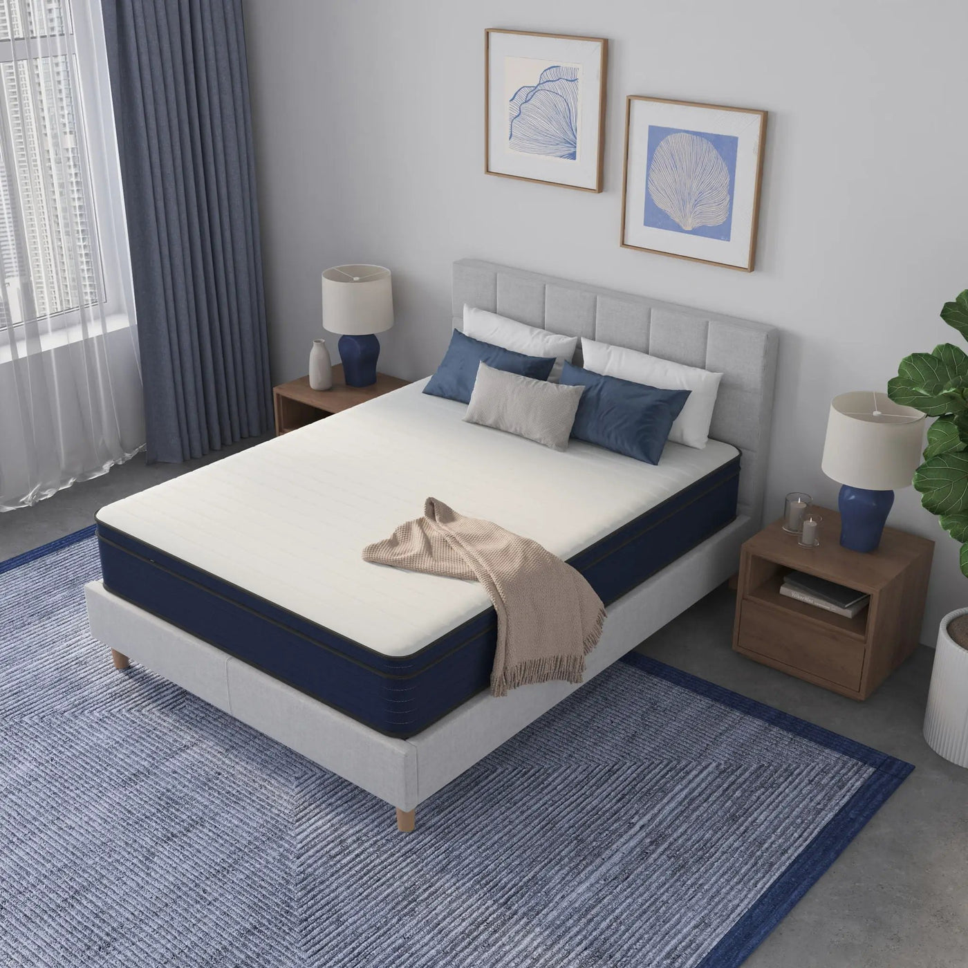 12" Medium Firm Euro Top Hybrid Cooling Gel Infused Pocket Spring And Memory Foam Mattress by HouseOfZazla