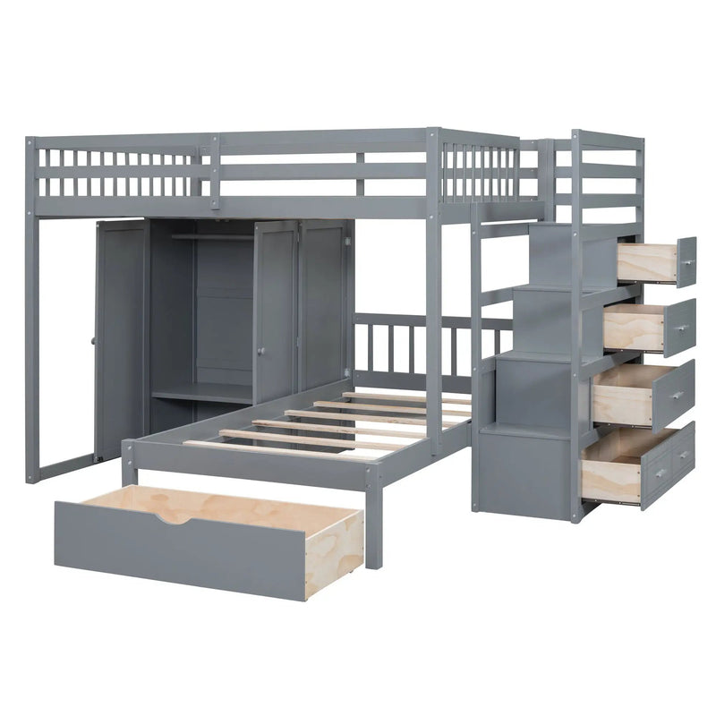 Bunk Bed With Wardrobe, Drawers by HouseOfZazla