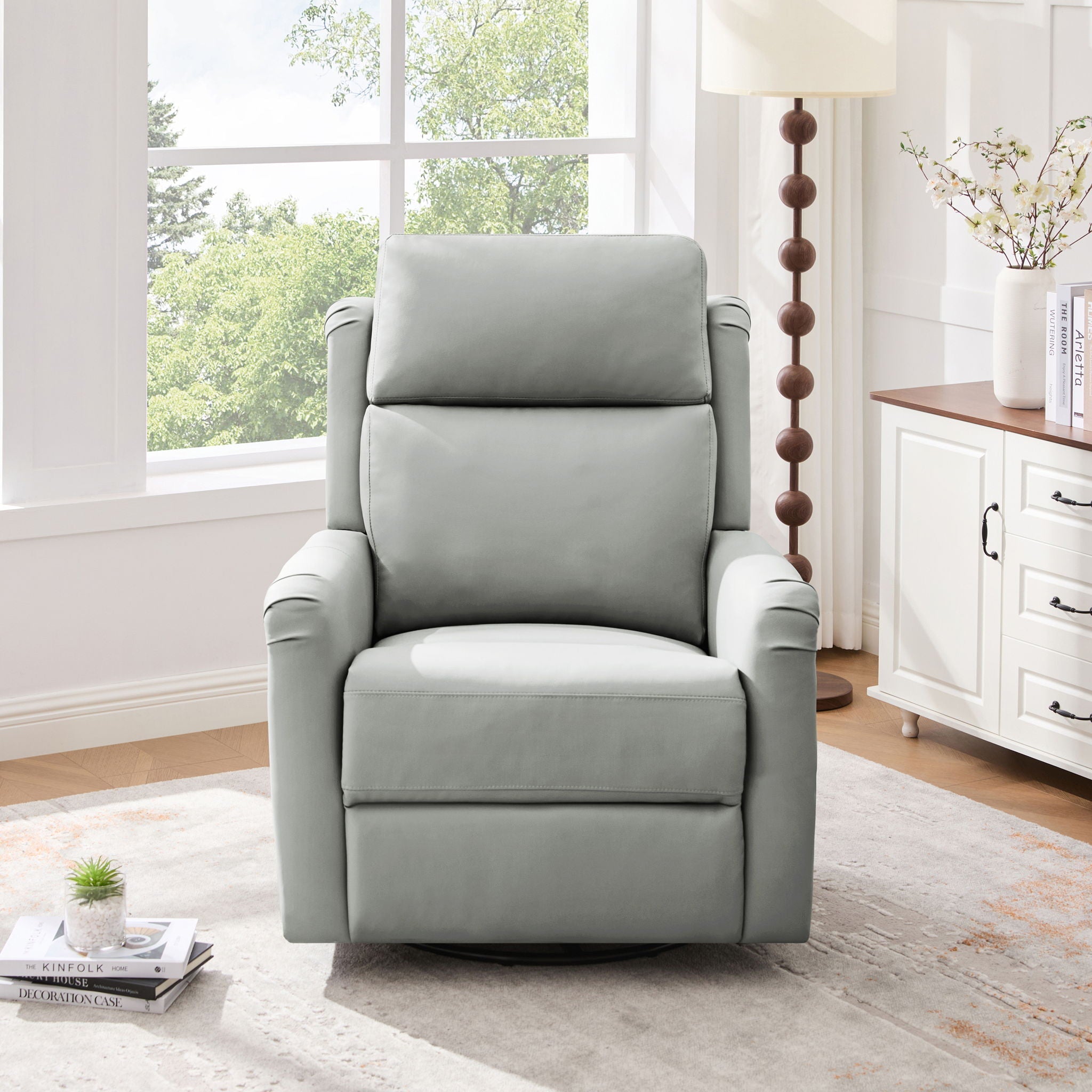 Manual Recliner Swivel Rocking Chair With 8-Point Massage and Heating by HouseOfZazla