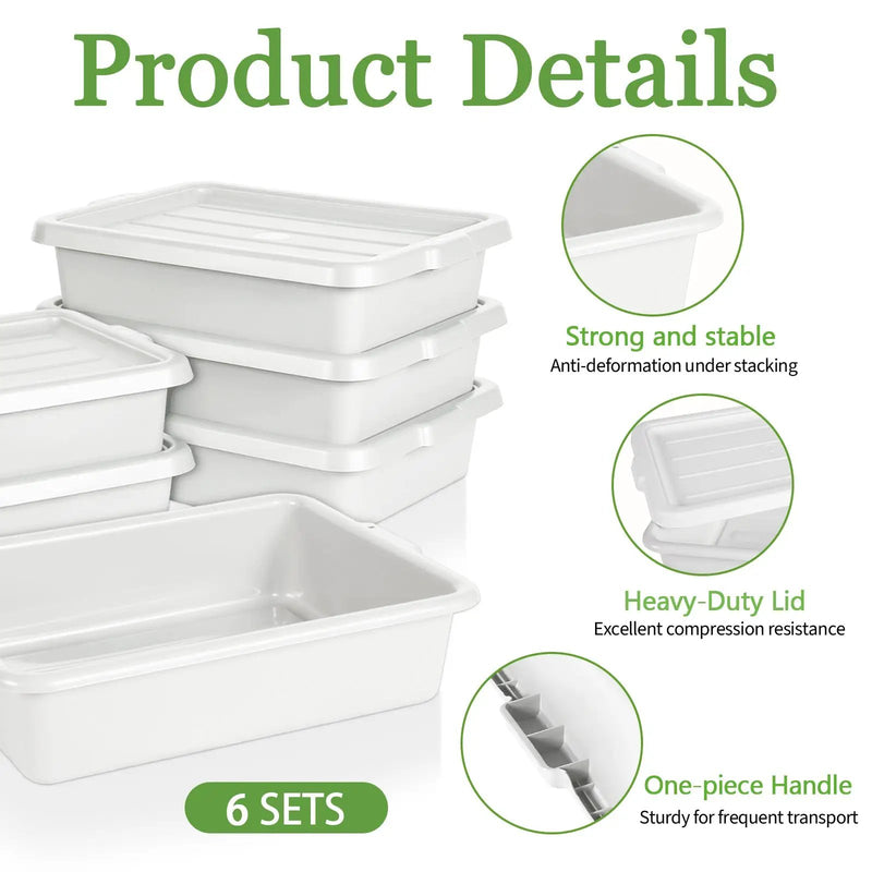Commercial Meat Tubs with Lids - 6-Pack by HouseOfZazla
