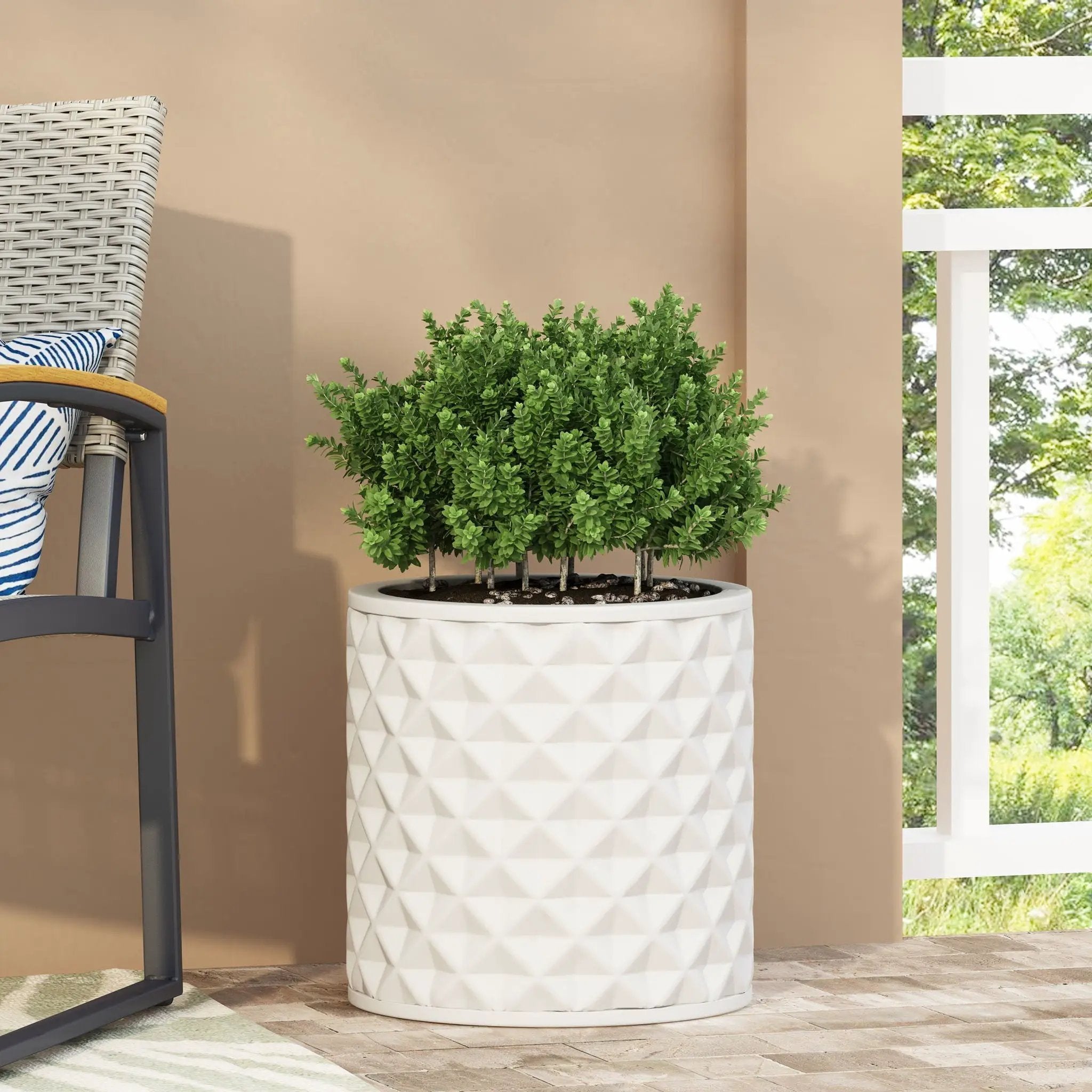 Antique White Ceramic Planter by HouseOfZazla