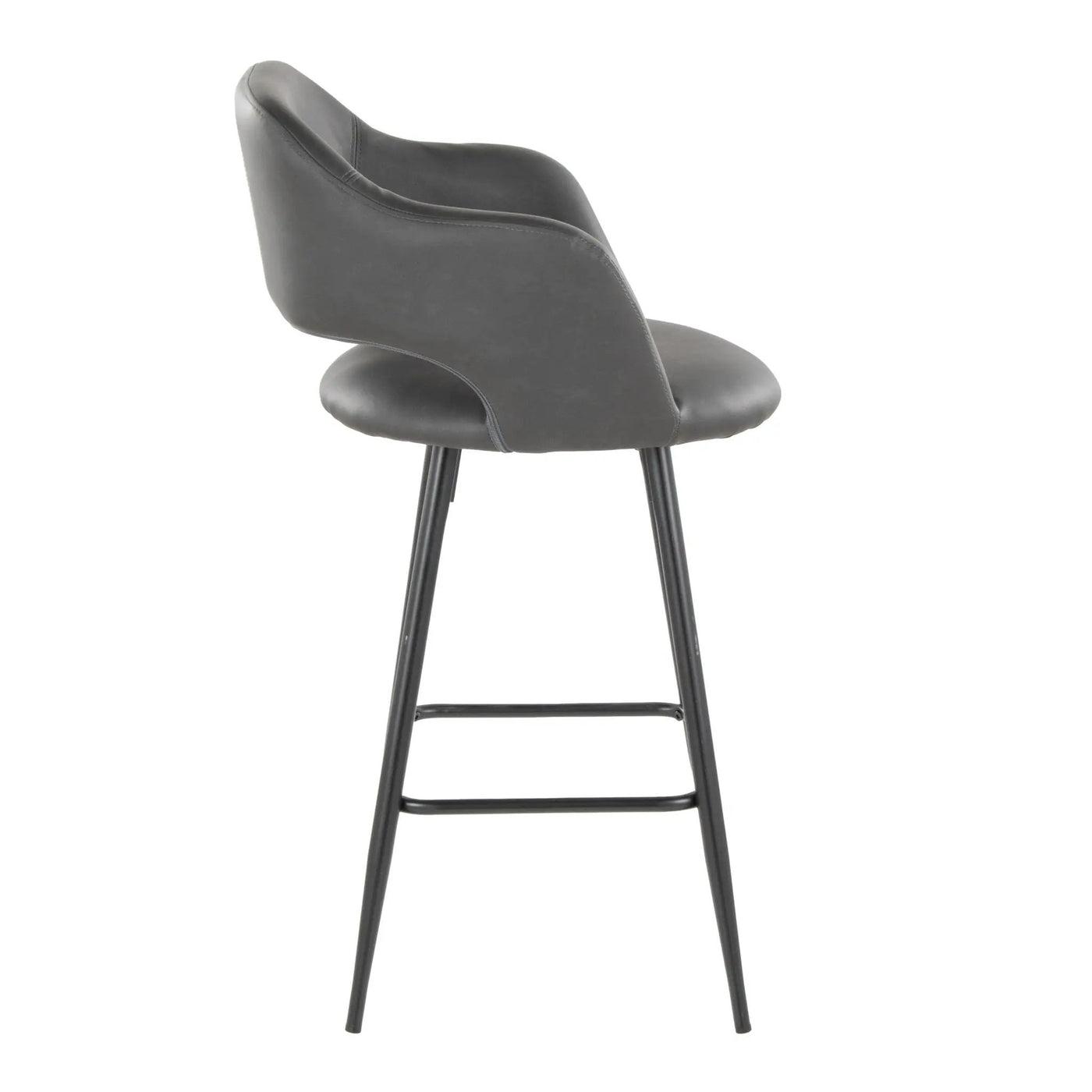 Margarite - Contemporary Fixed Height Counter Stool With Square Footrest (Set of 2) by HouseOfZazla