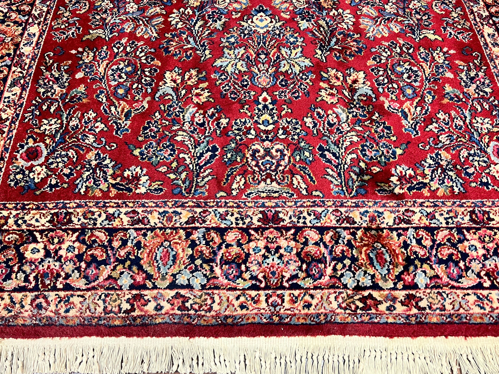 Karastan Rug 5.9 x 9 Red Sarouk #785, Wool Karastan Carpet, Original 700 Series, Vintage Karastan Oriental Rug Discontinued by Jewel Rugs