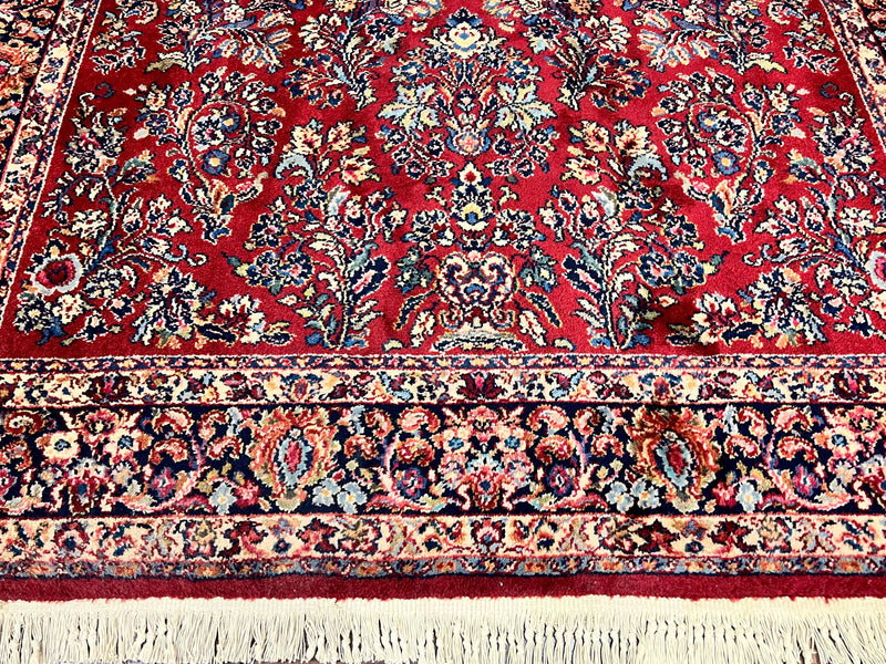 Karastan Rug 5.9 x 9 Red Sarouk #785, Wool Karastan Carpet, Original 700 Series, Vintage Karastan Oriental Rug Discontinued by Jewel Rugs