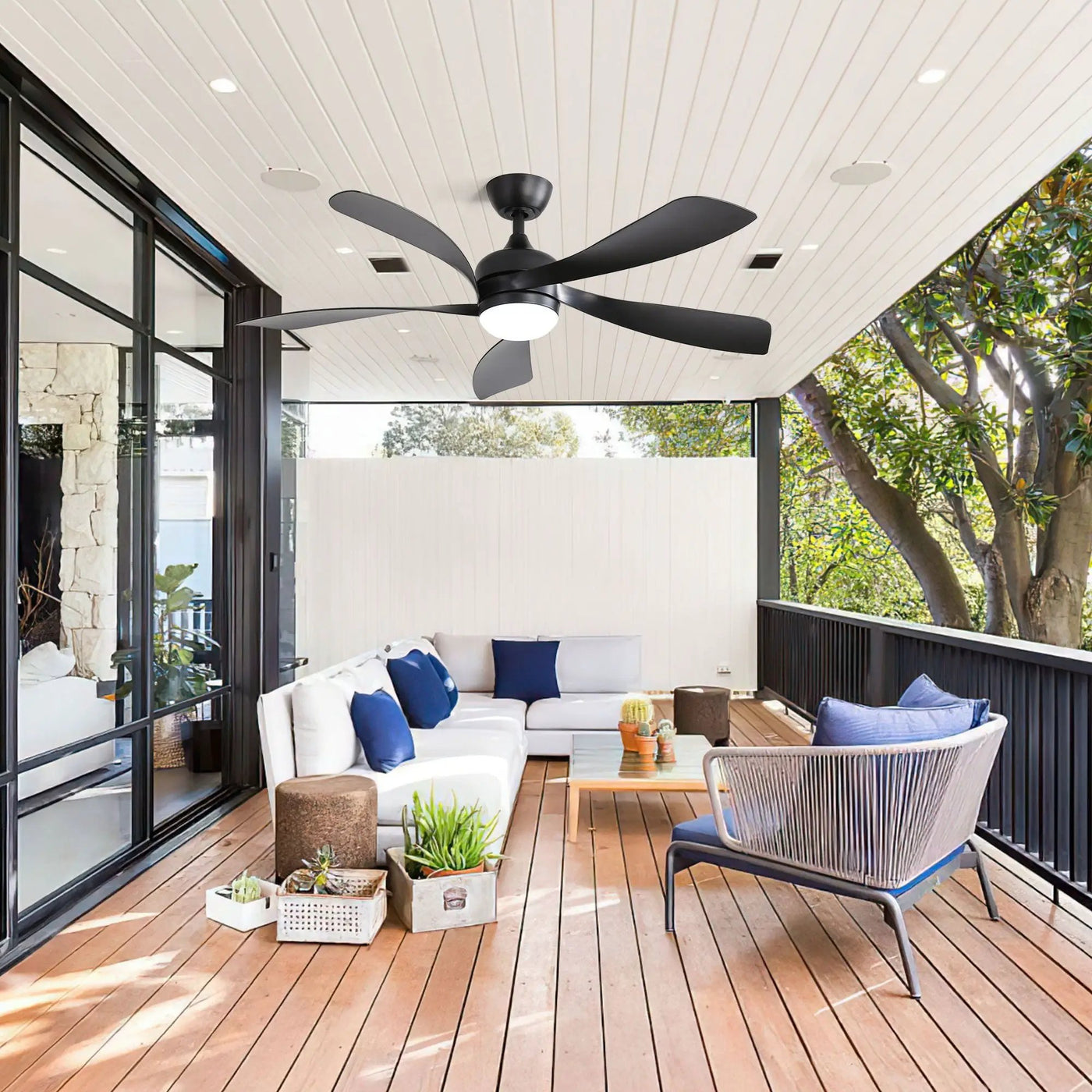 Ceiling Fan with DC Motor and Integrated Light by HouseOfZazla