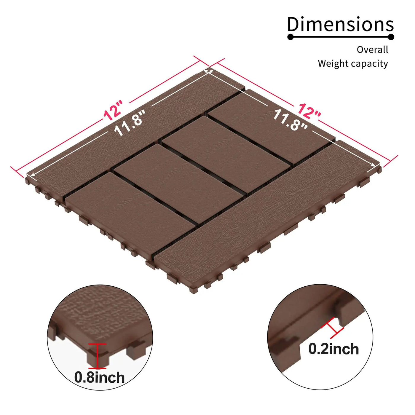 H Style Diy Module Interlocking Patio Deck Tiles by HouseOfZazla