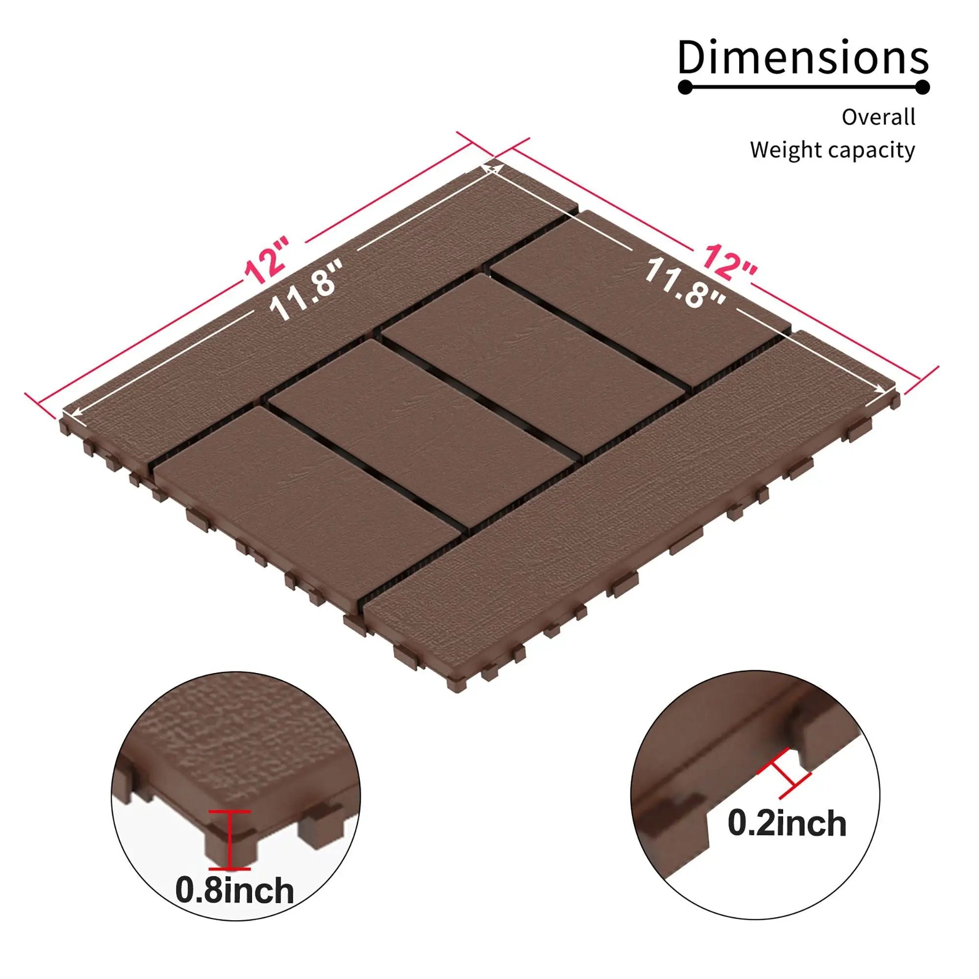 H Style Diy Module Interlocking Patio Deck Tiles by HouseOfZazla