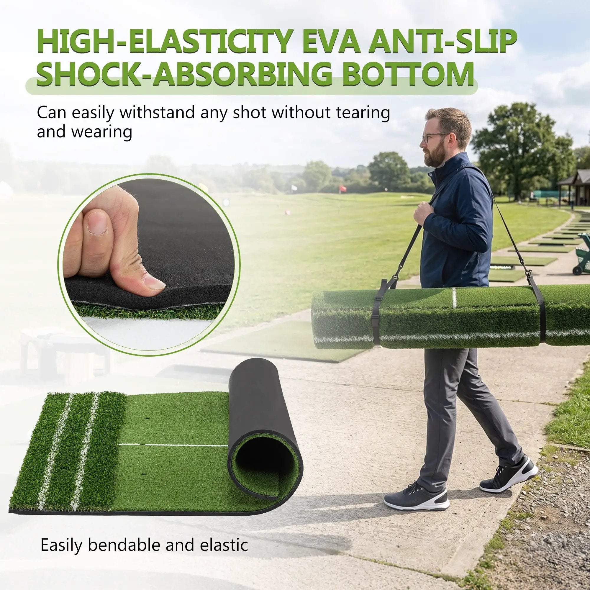 5'x4' Golf Hitting Mat with Guide Line by HouseOfZazla