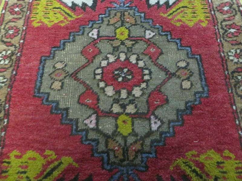 20" X 38" Antique Handmade Turkish Oushak Oshak Yastik Wool Rug Mat Turkey Nice by Jewel Rugs