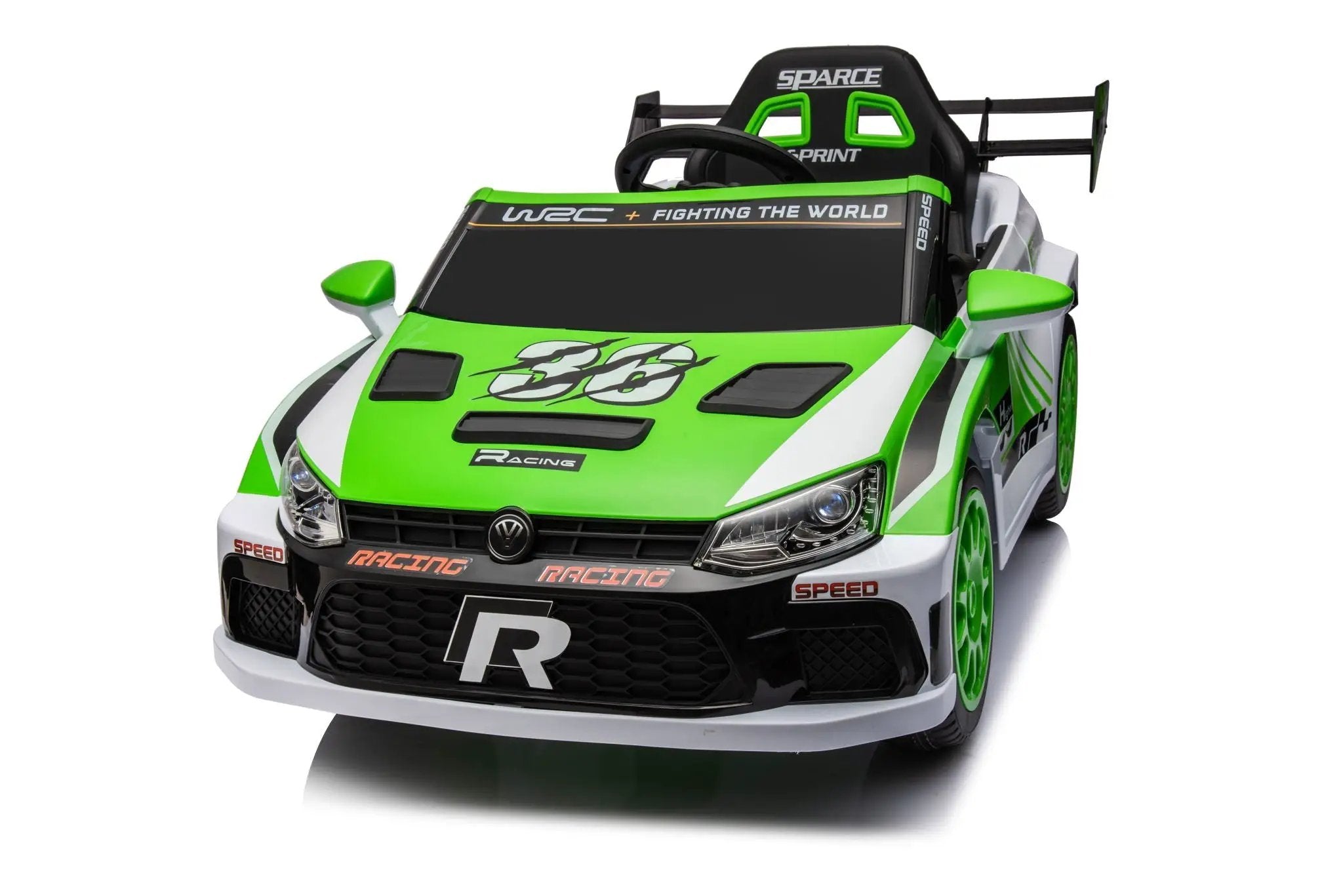 12V4A 20W*2 One Button Start, Forward And Backward, High And Low Speed, Music, Front Light, Power Display, Two Doors Can Open, 2.4G R / C, Seat Belt Four Wheel Absorber Kids Ride On Car by HouseOfZazla