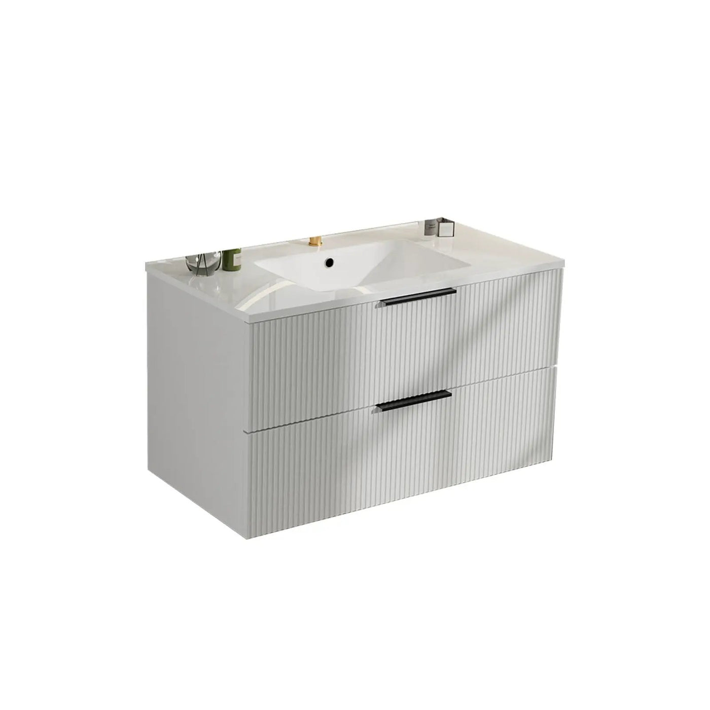 Modern Wall Mounted Floating Bathroom Vanity With Sink And Drawers by Unique Piece Furniture