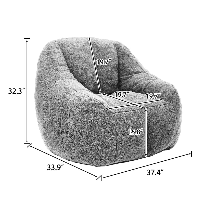 Comfy Bean Bag Chair With Memory Foam Filler, Tufted Soft by HouseOfZazla