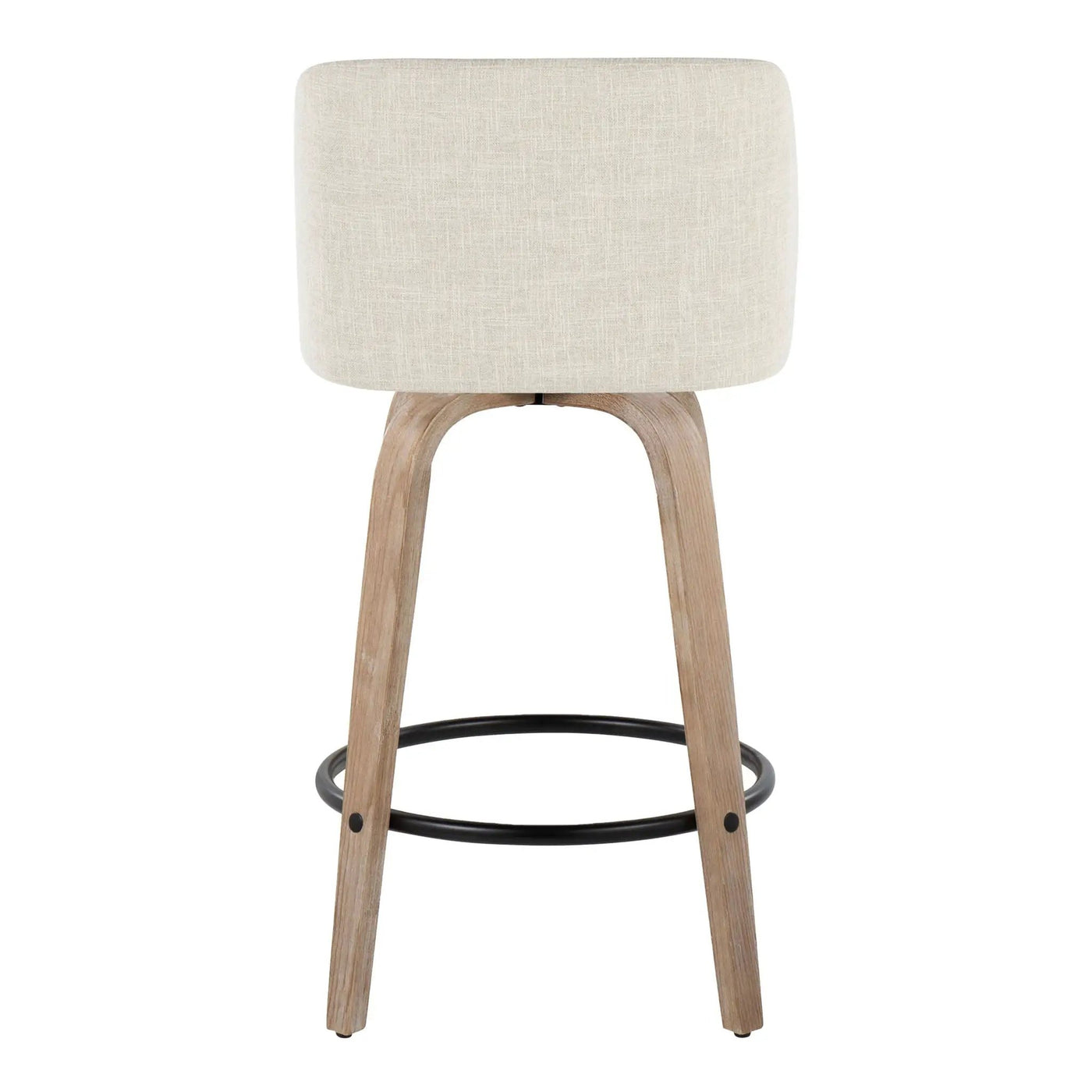 Toriano - Contemporary Fixed Height Counter Stool Swivel & Round Footrest (Set of 2) by HouseOfZazla