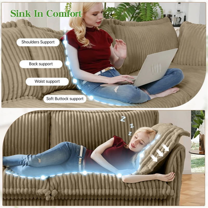 Slipcovered Long Sofa - 4 Seater Couch by HouseOfZazla