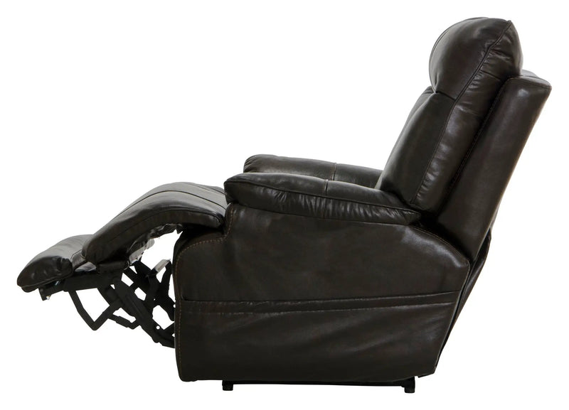 Naples - Power Lay Flat Recliner With Extended Ottoman - Chocolate by Unique Piece Furniture