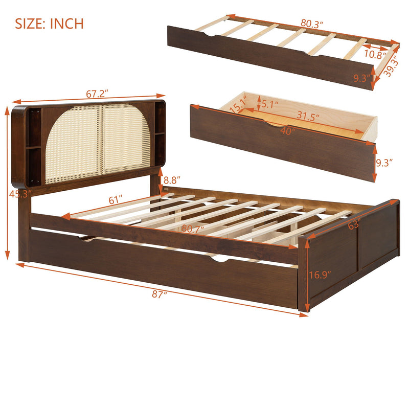 Headboard Bed With 2 Drawers And Trundle by HouseOfZazla