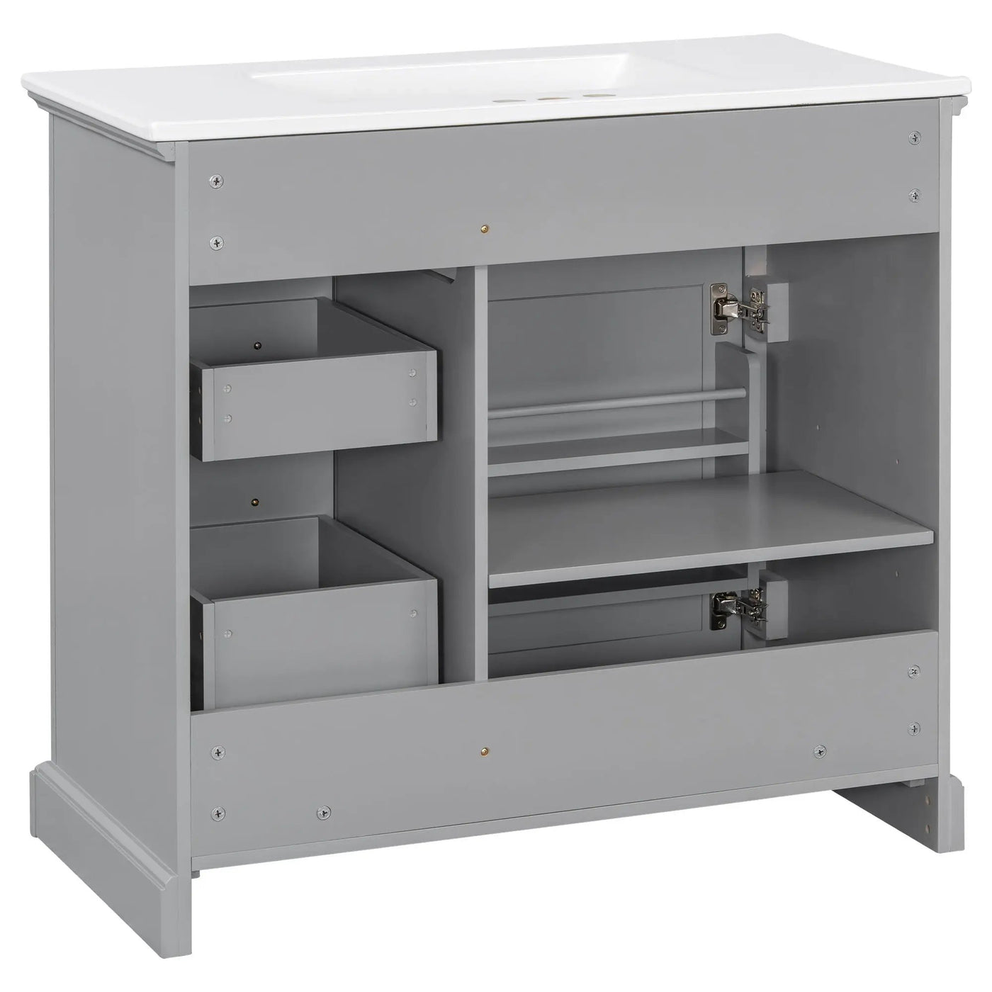 36" Bathroom Vanity With Sink, 2 Tip-Out Drawers, Soft Close Hinges by HouseOfZazla