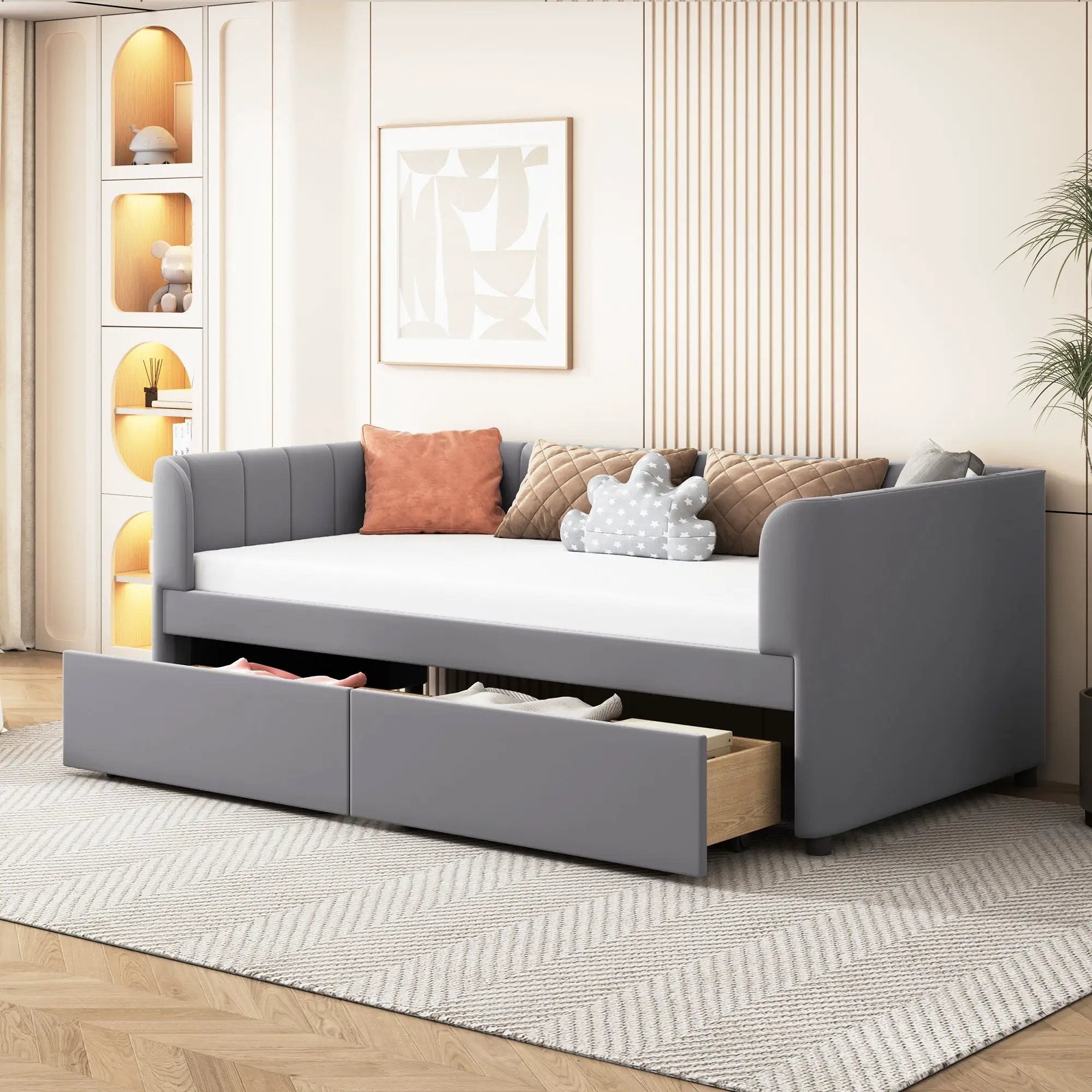 Upholstered Daybed With Ergonomic Design Backrest by Unique Piece Furniture
