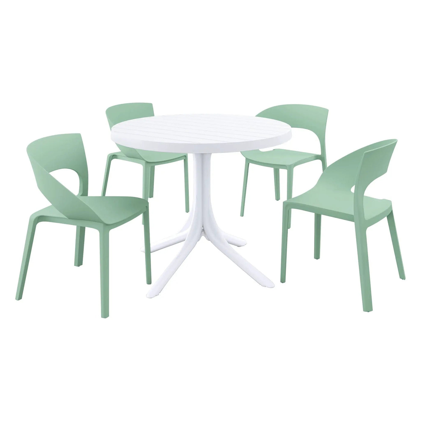 4 Piece Set Of Modern Designed Single Chairs With Round Table by Unique Piece Furniture