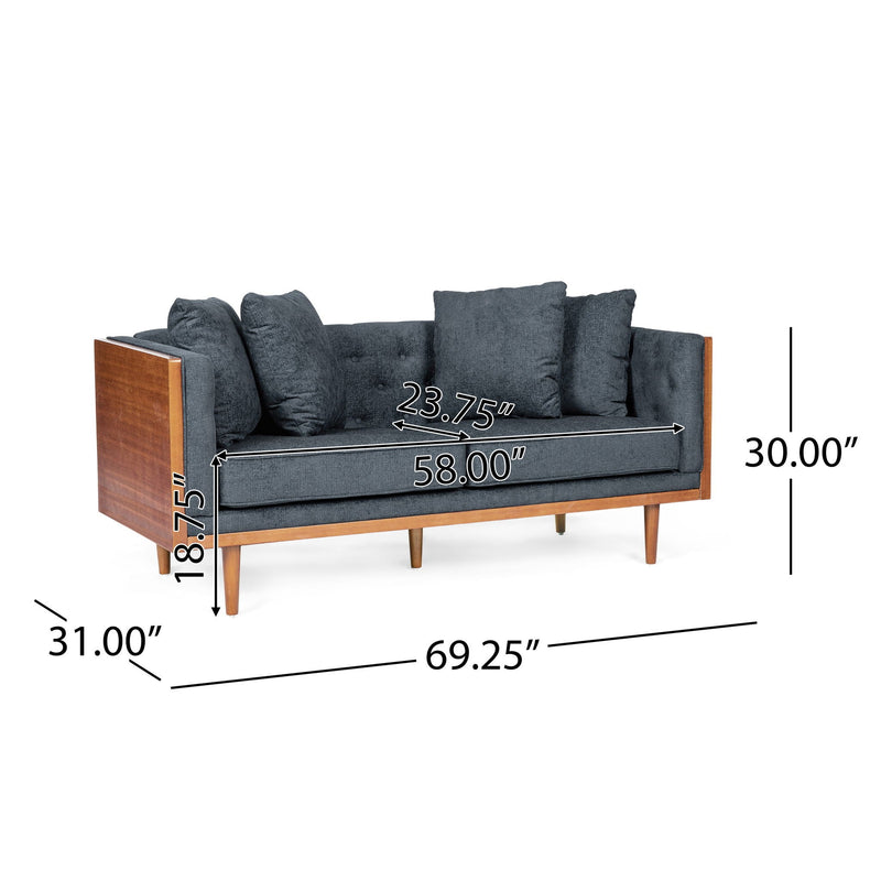 Retro Modern Loveseat With Button Tufted Upholstery by HouseOfZazla