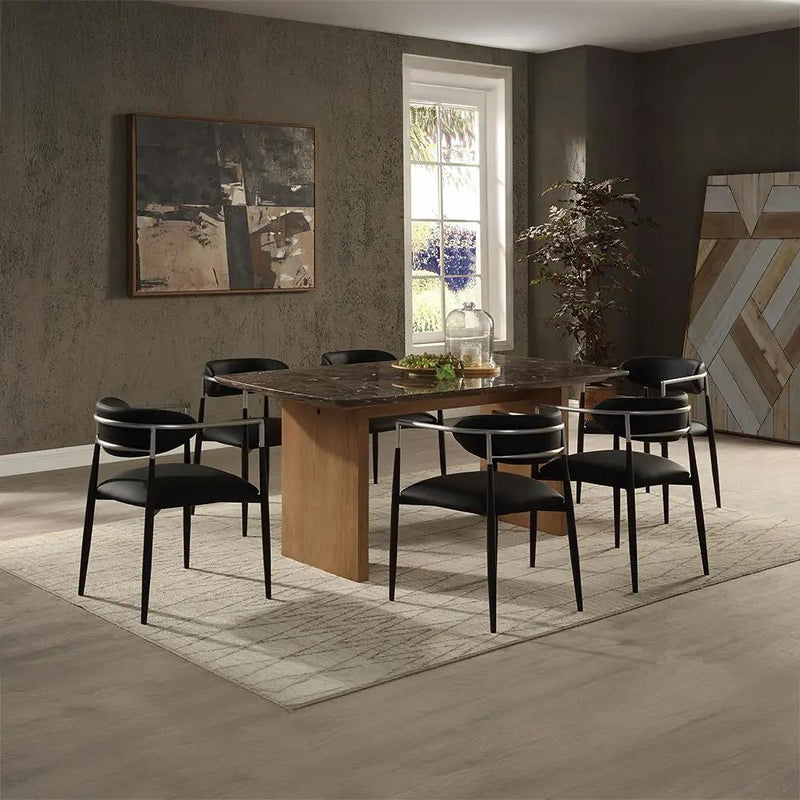 Jaramillo - Dining Table - Marble Top & Natural Finish by Unique Piece Furniture